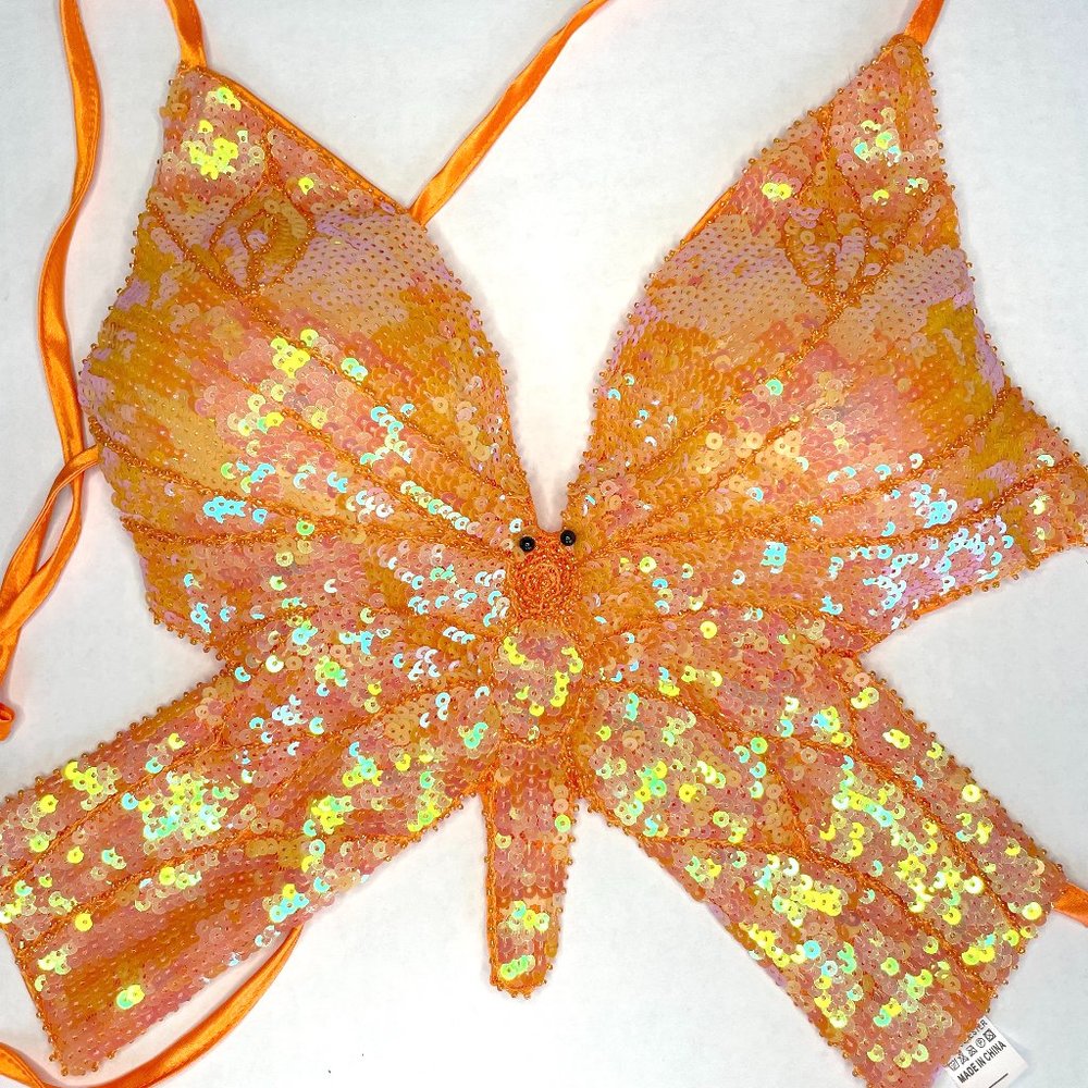 Orange Butterfly Top Size Small